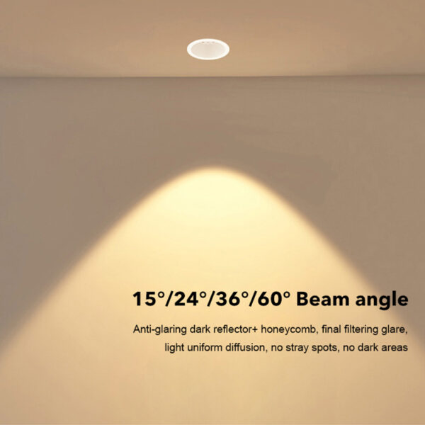 Lightinn Ceiling Downlight TD9 beam angle