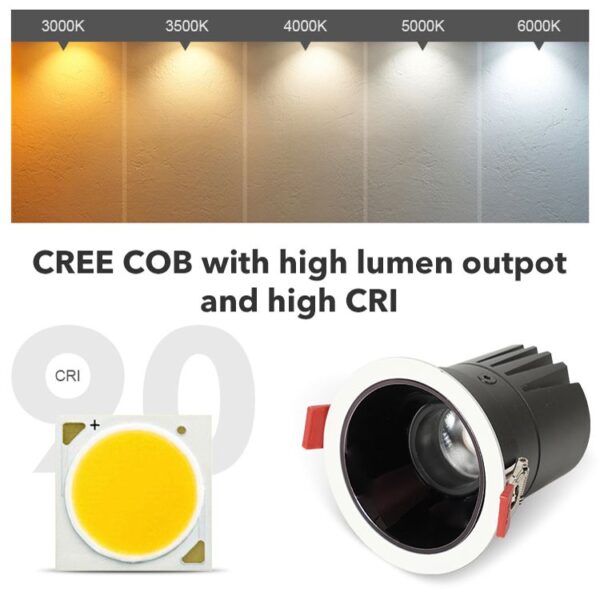 Lightinn Recessed Adjustable Spotlight SD33 Color Temperature